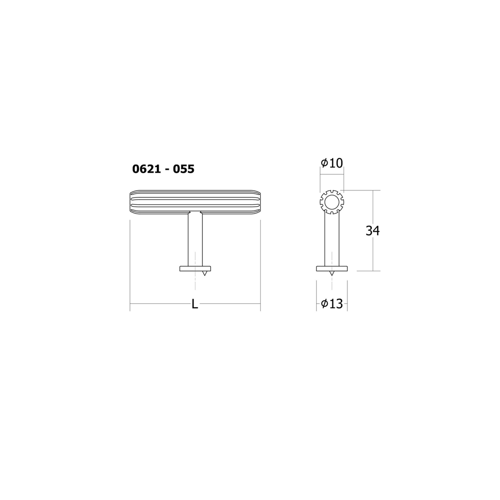 Knob T Rille | Mini | 5.5cm