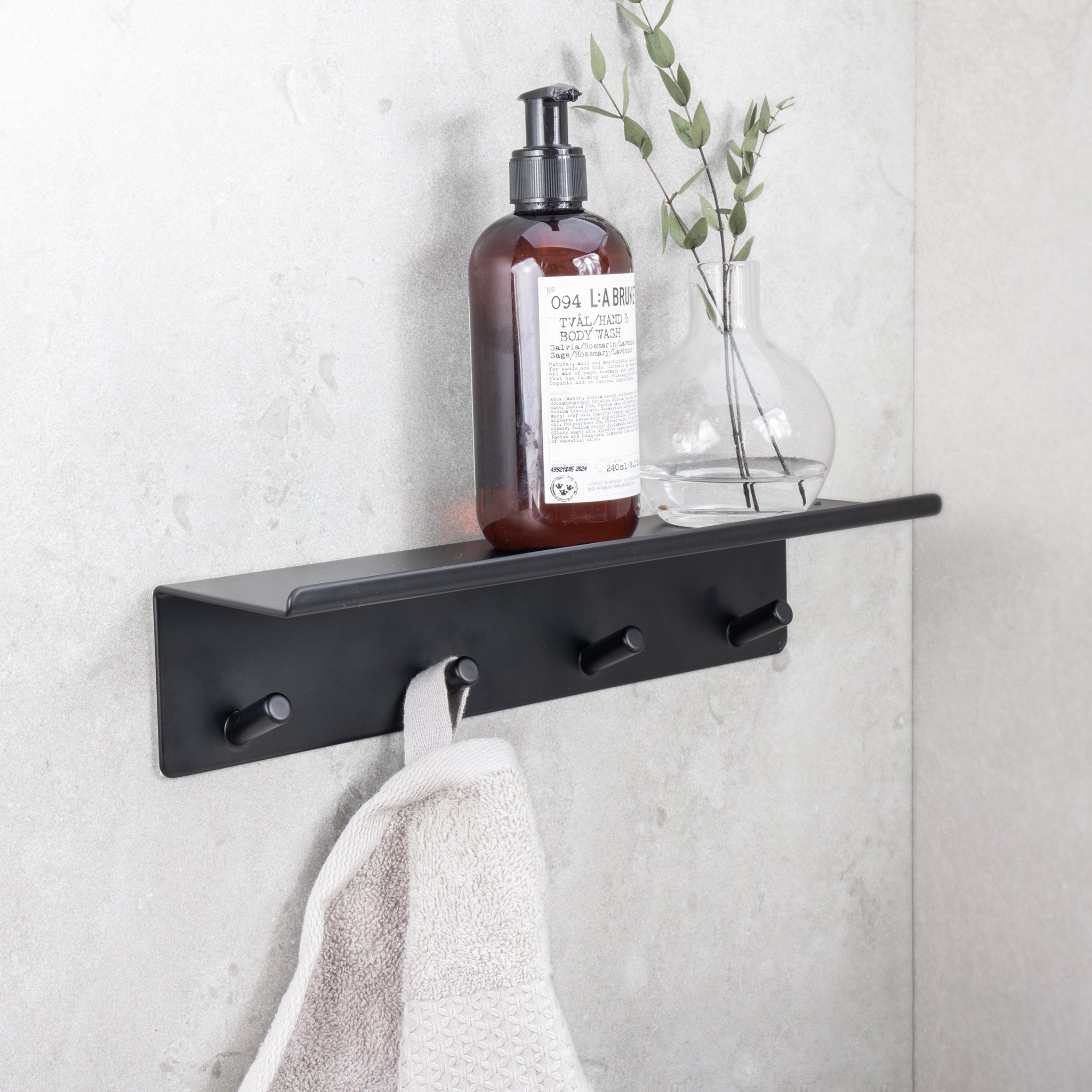 Bathroom Hook Shelf | Base | 30cm