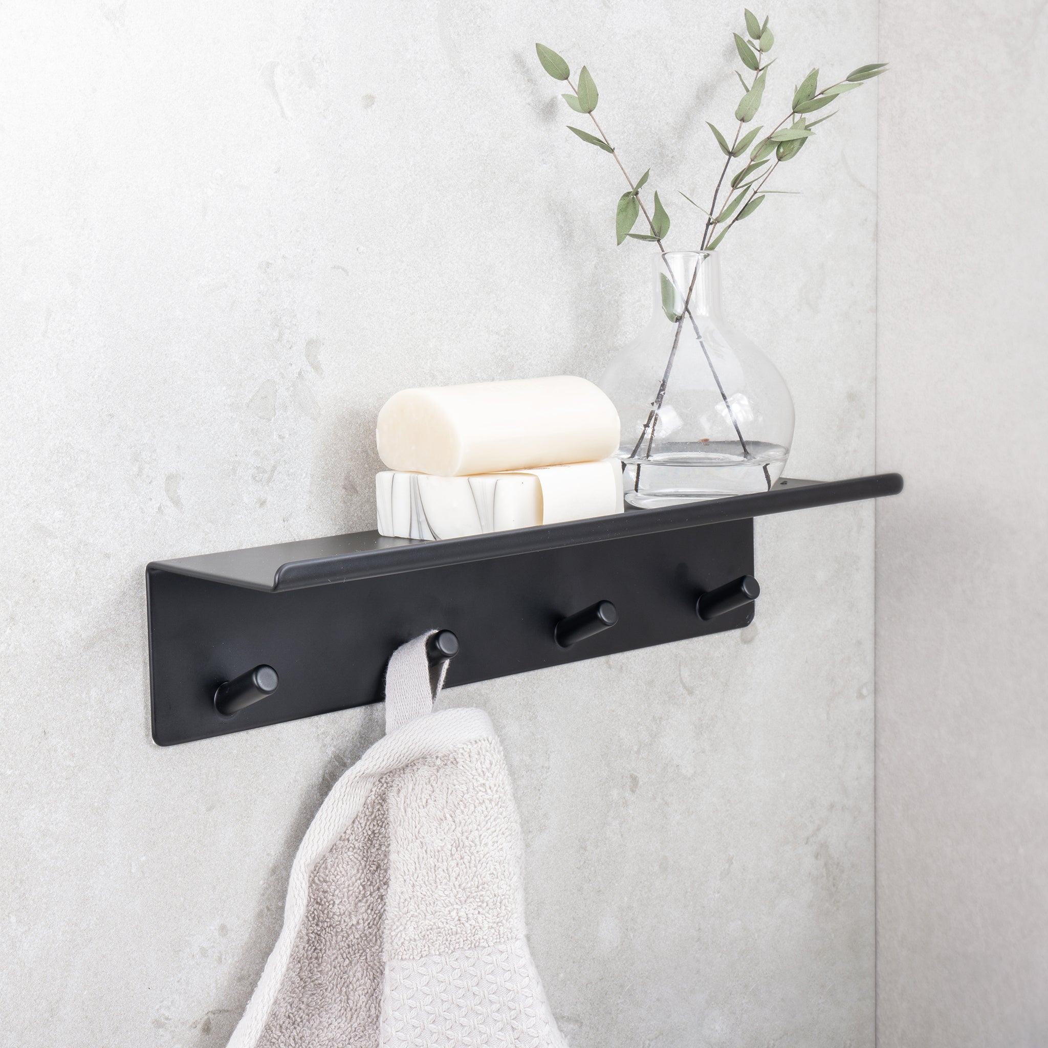 Bathroom Hook Shelf | Base | 30cm