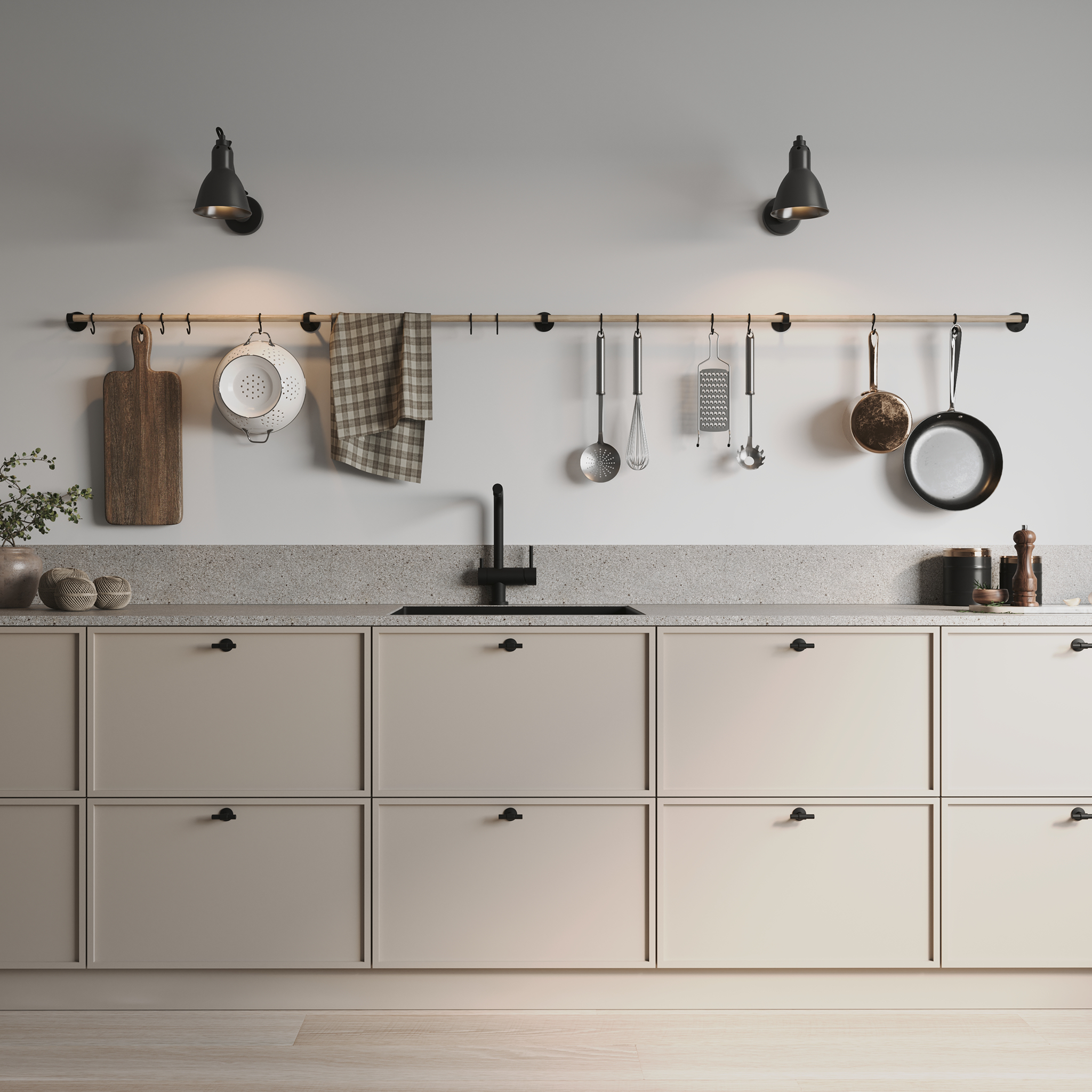 Kitchen Rail Aveny Complete | 64cm | Oak