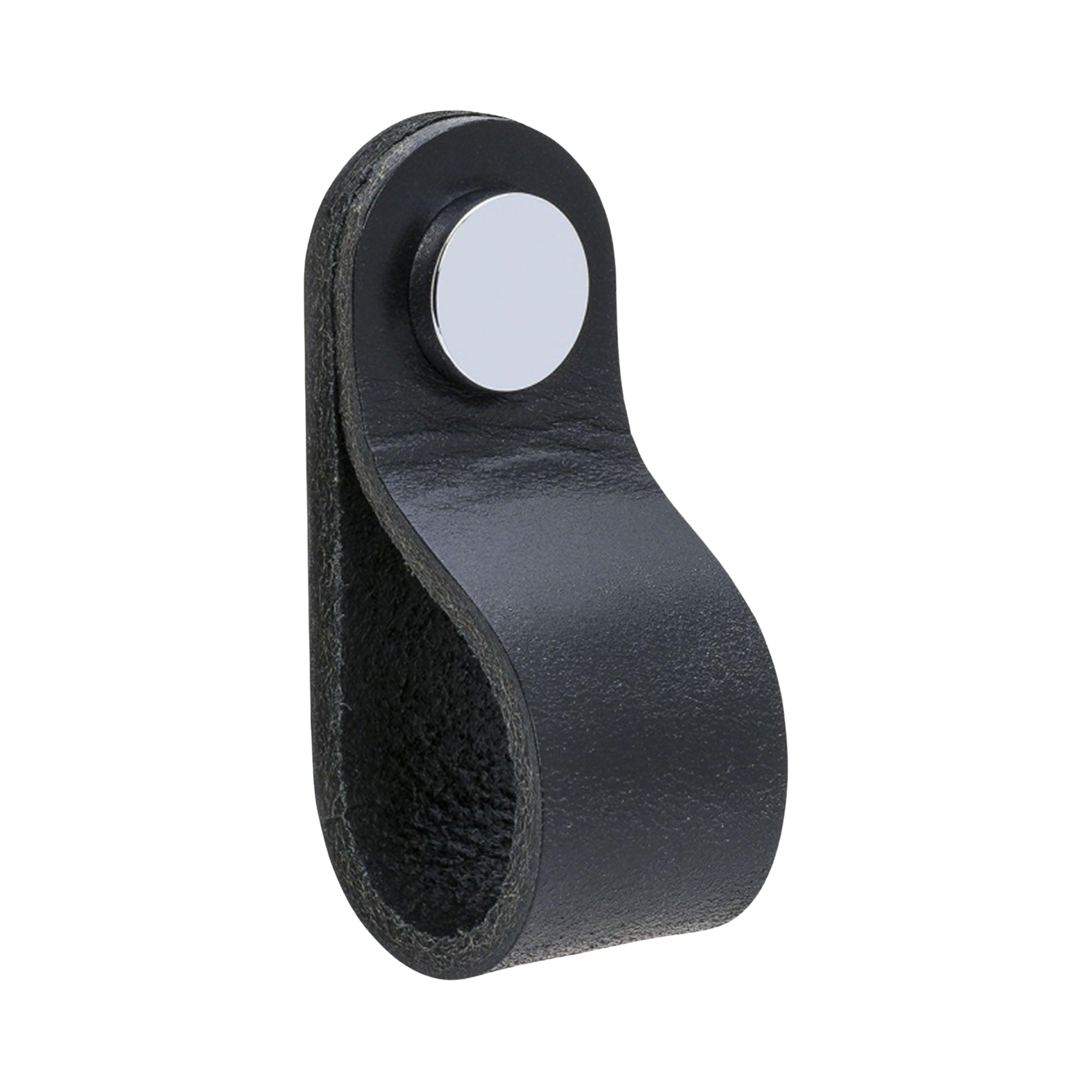Knob Loop | Round | 6.5cm | Black Leather
