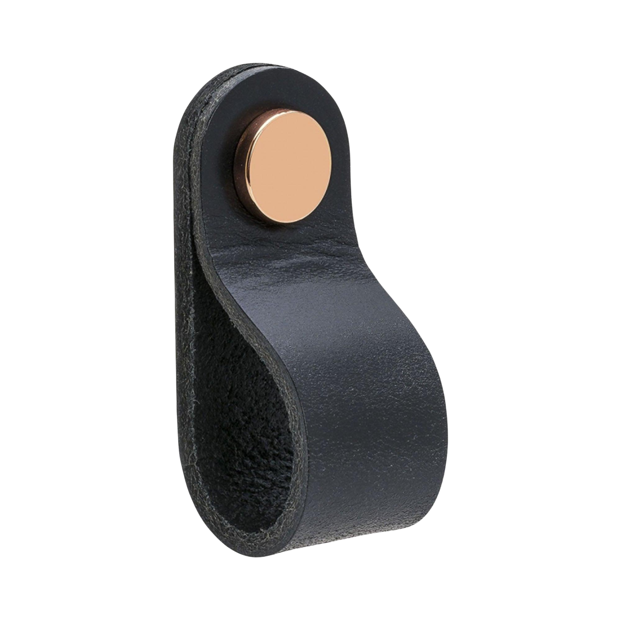 Knob Loop | Round | 6.5cm | Black Leather