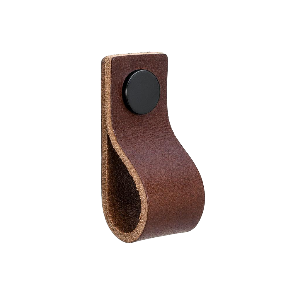 Knob Loop | Square | 6.5cm | Brown Leather