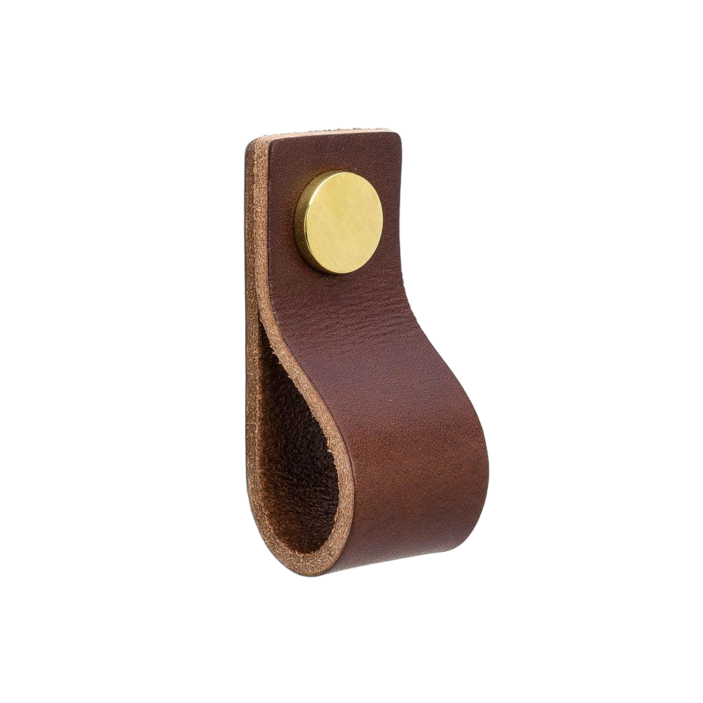 Knob Loop | Square | 6.5cm | Brown Leather