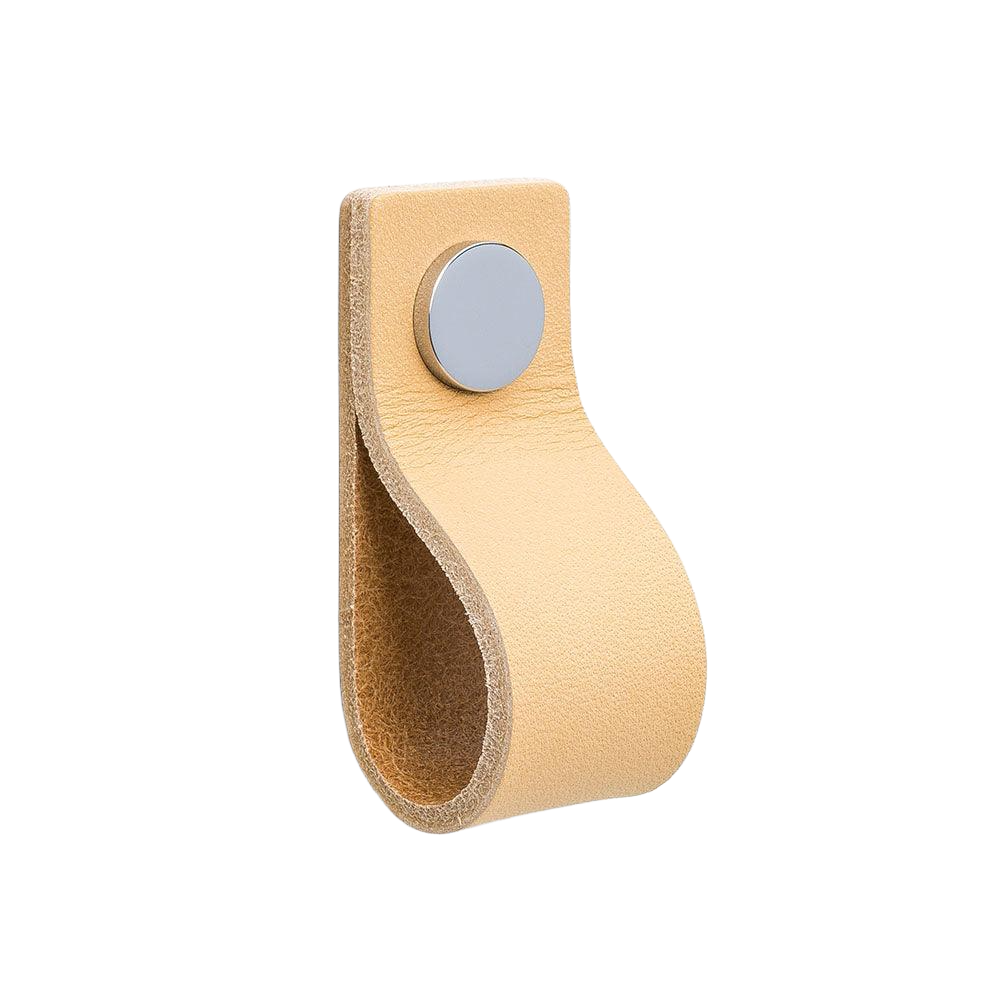 Knob Loop | Square | 6.5cm | Natural Leather | SALE
