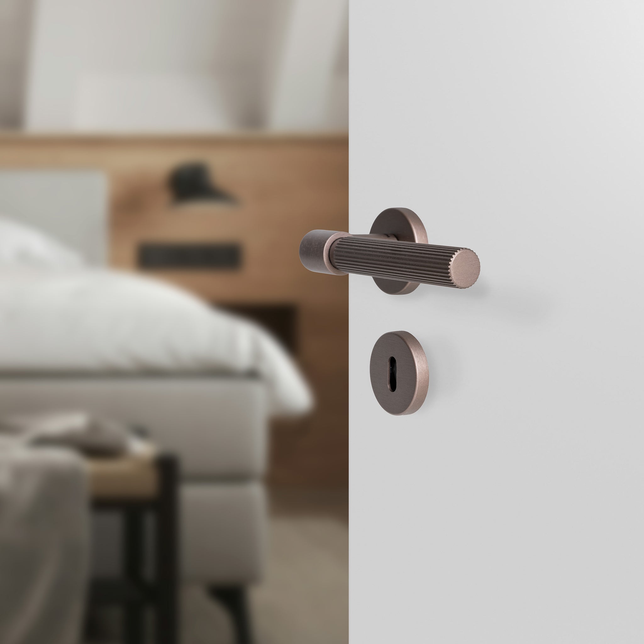 Sprung Door Handle Set | Helix 200 | Stripe