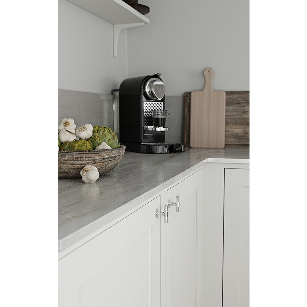 Knob T Uniform, Brushed stainless steel - Scandi Handles