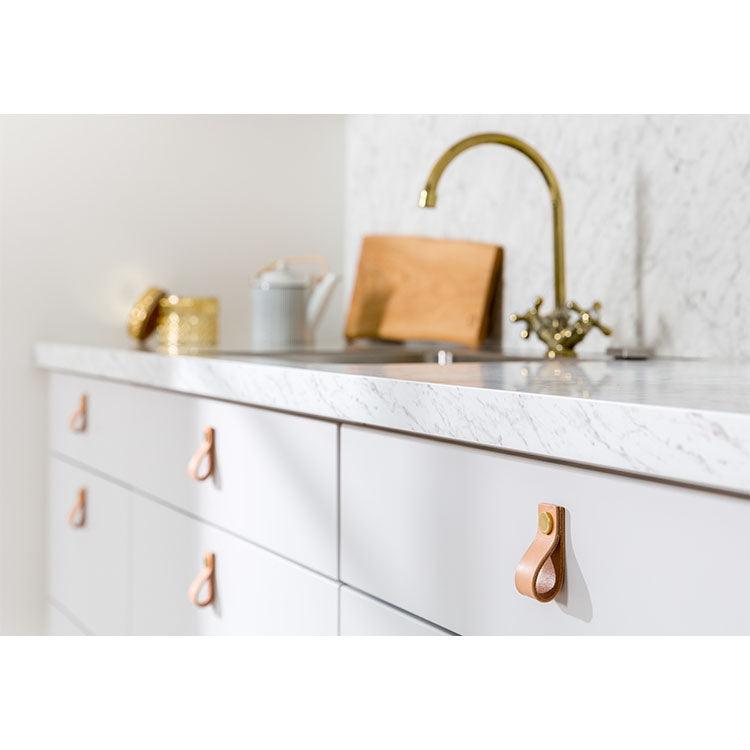 Loop, Brown leather/black - Scandi Handles