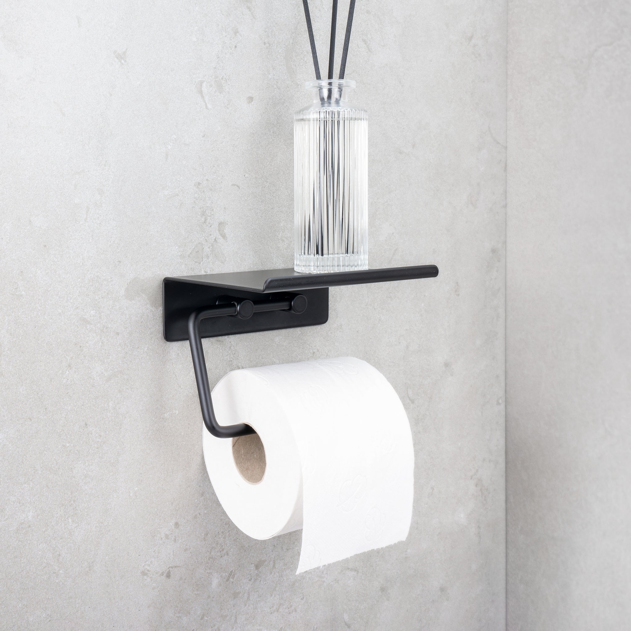 Toilet Roll Holder with Shelf | Base | 15cm