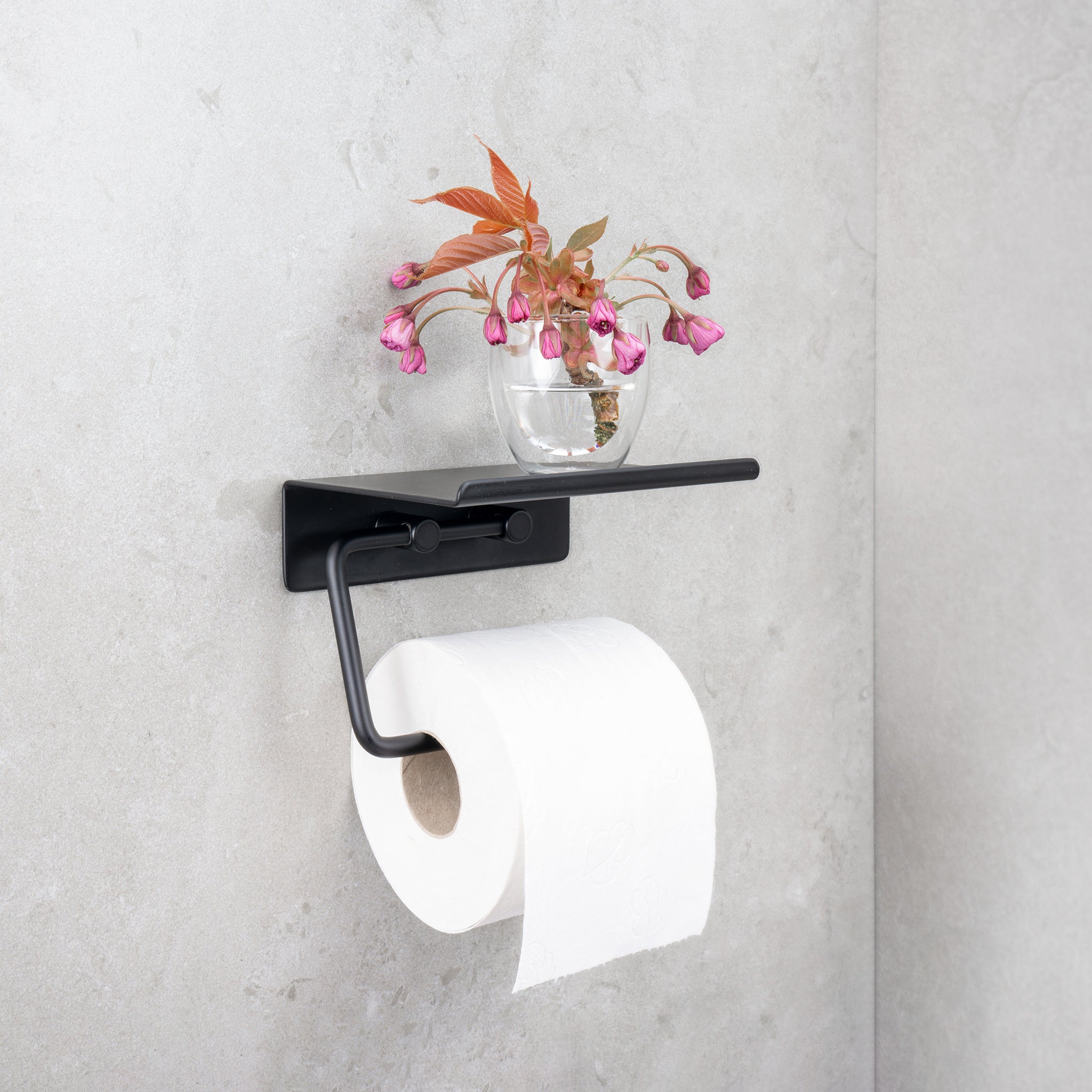 Toilet Roll Holder with Shelf | Base | 15cm