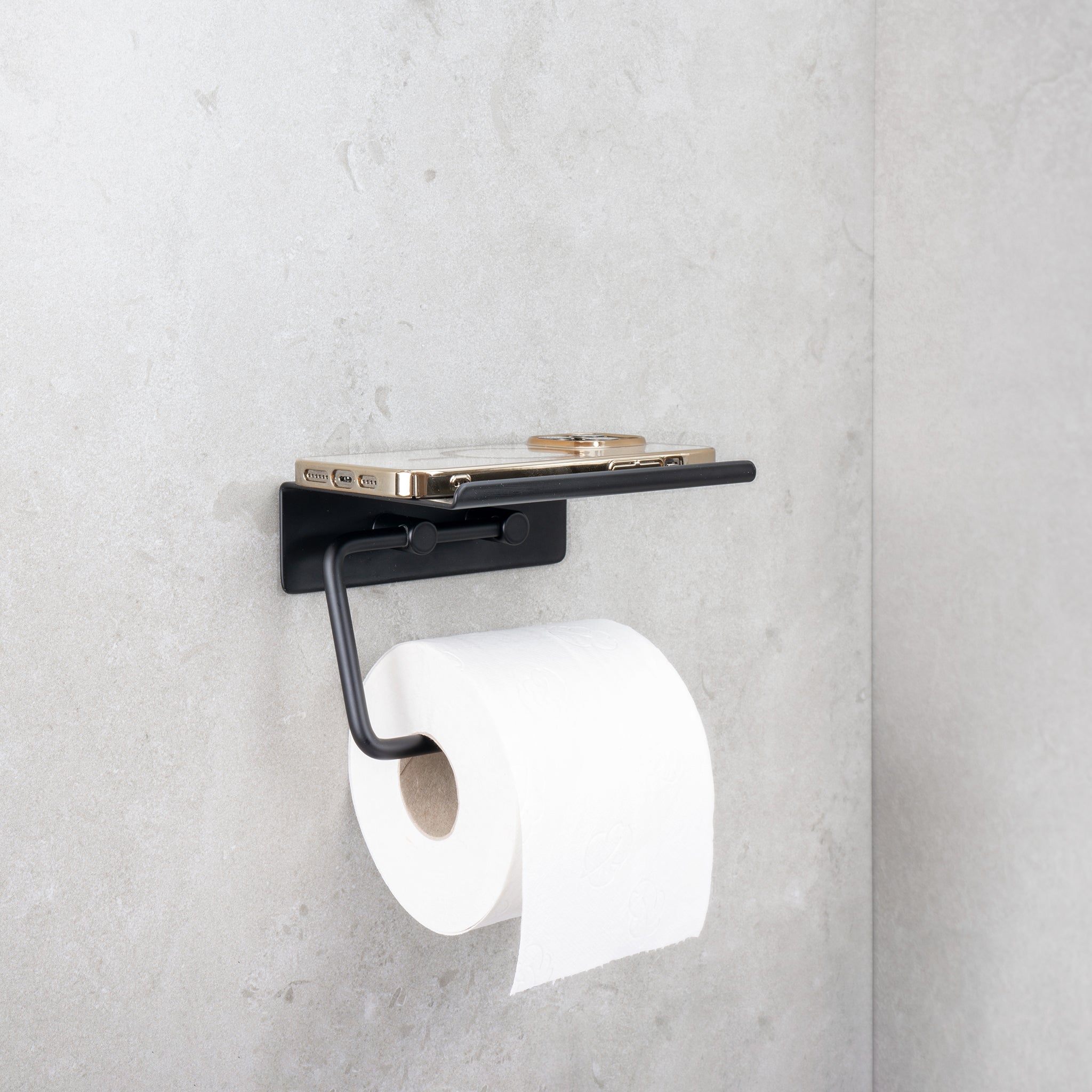 Toilet Roll Holder with Shelf | Base | 15cm