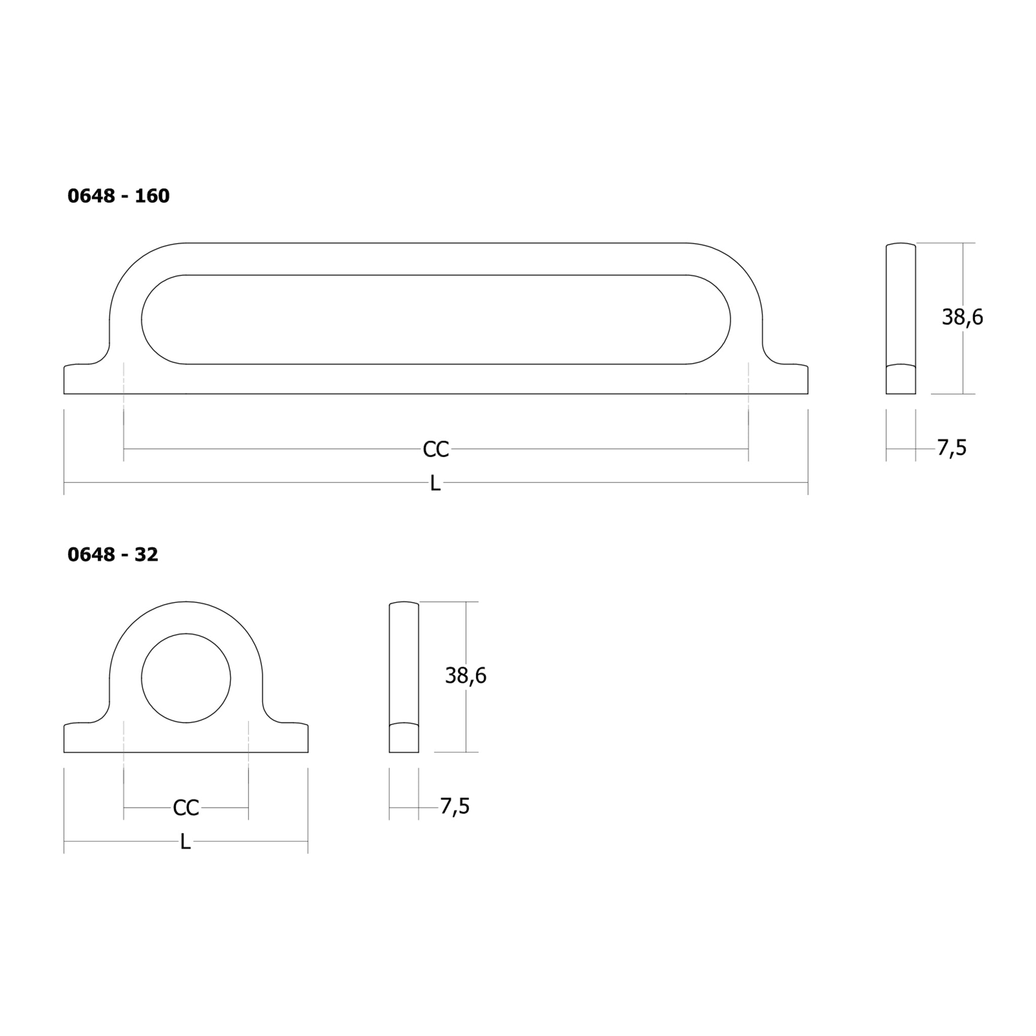 Handle Omega | 19cm