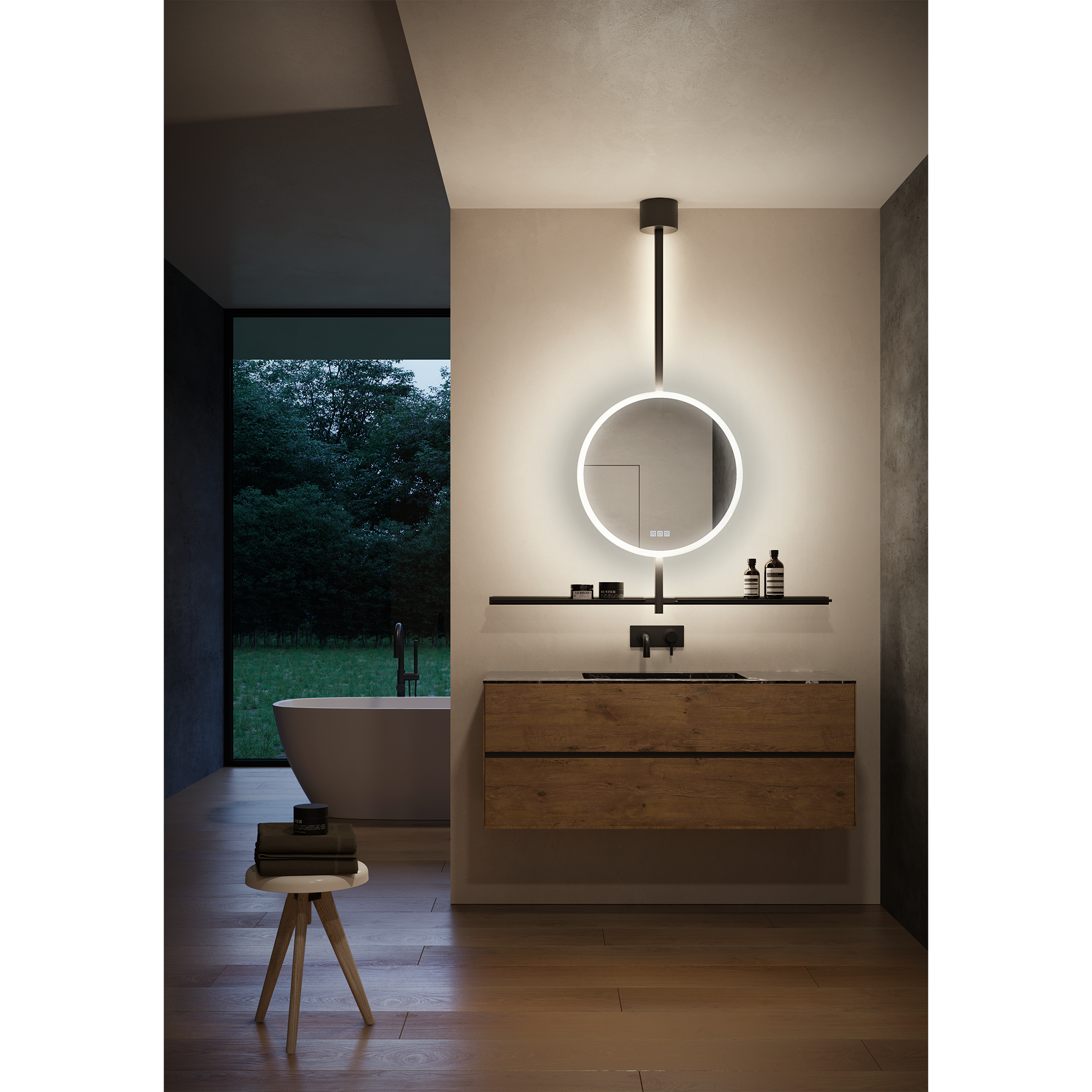 Bathroom Fixture IO with Mirror and Shelves D-M | 114cm