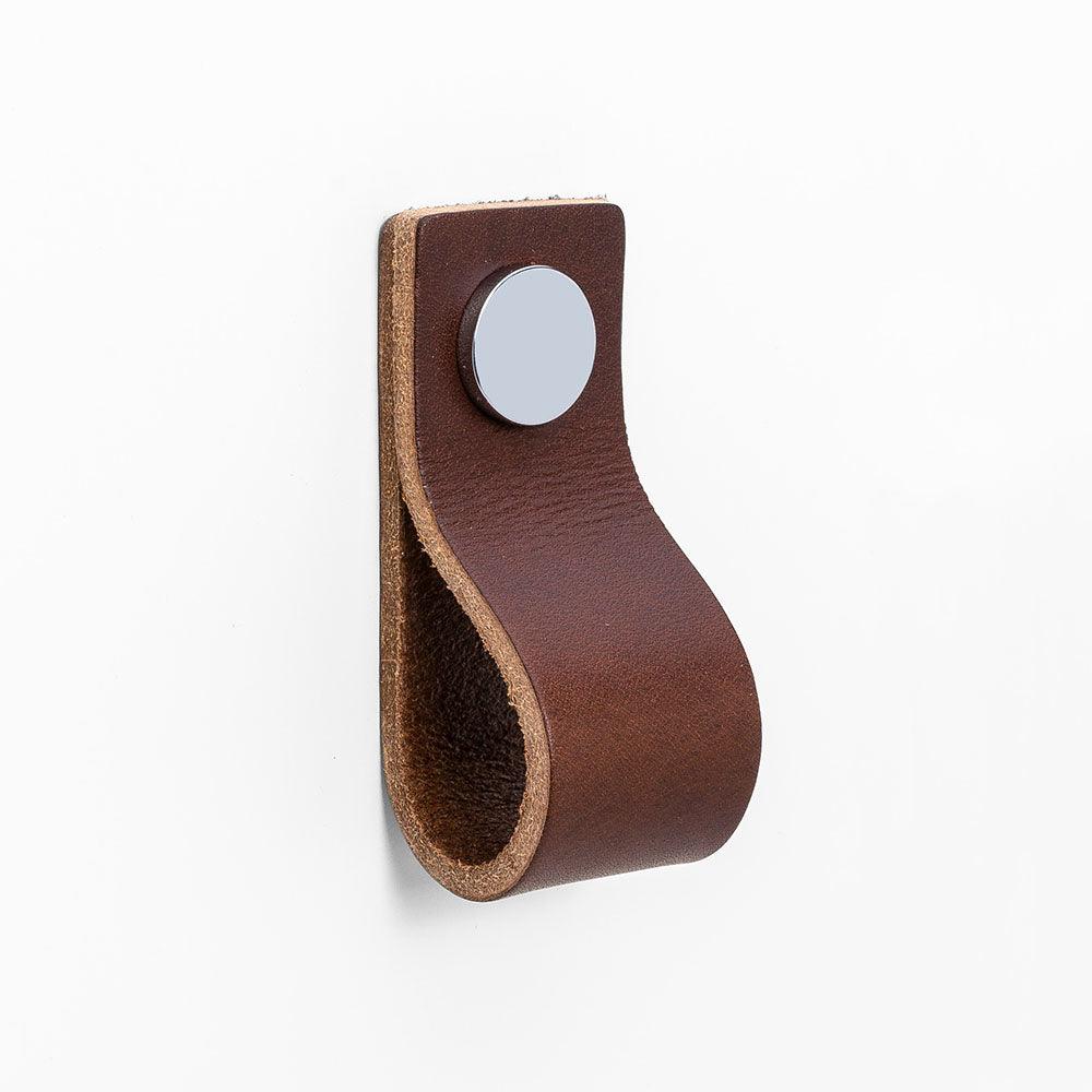 Knob Loop | Square | 6.5cm | Brown Leather