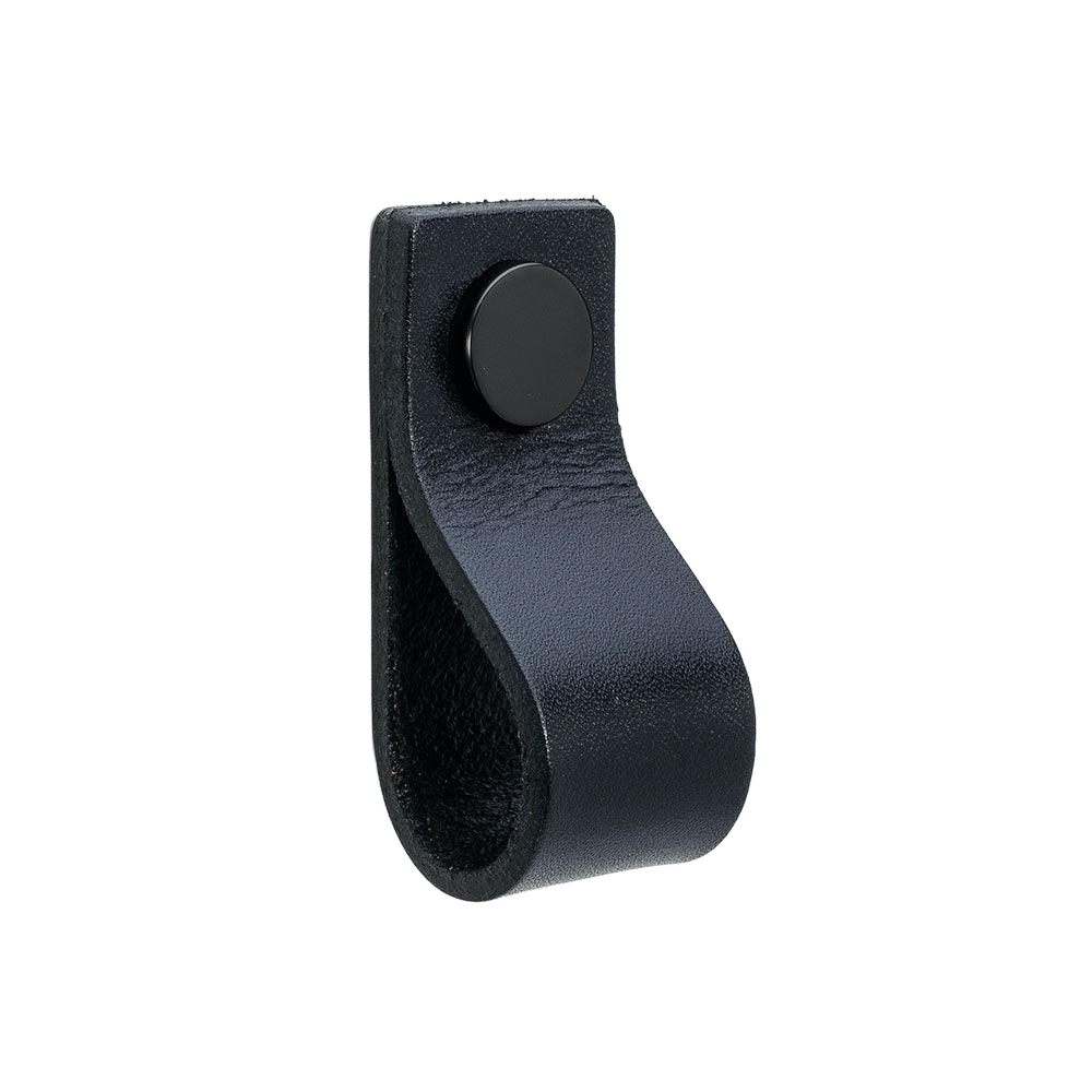 Knob Loop | Square | 6.5cm | Black Leather