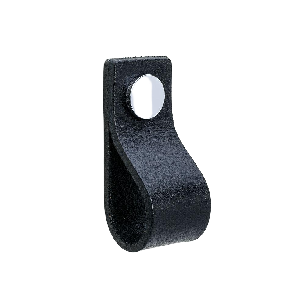 Knob Loop | Square | 6.5cm | Black Leather