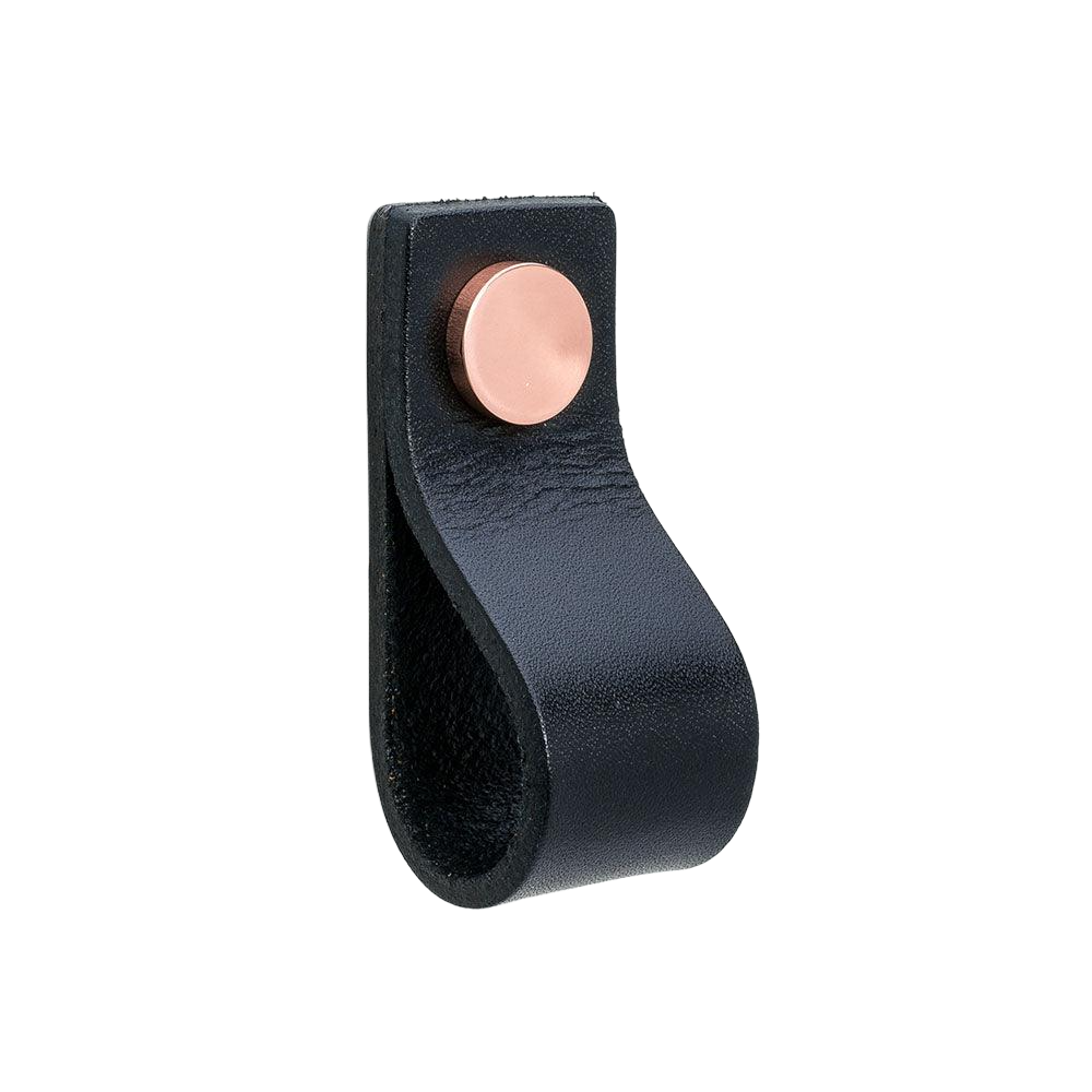 Knob Loop | Square | 6.5cm | Black Leather