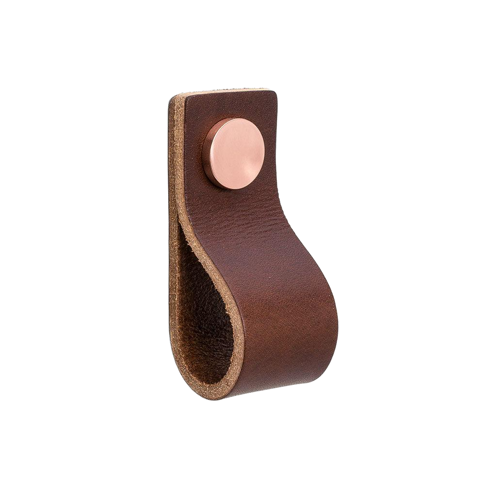 Knob Loop | Square | 6.5cm | Brown Leather