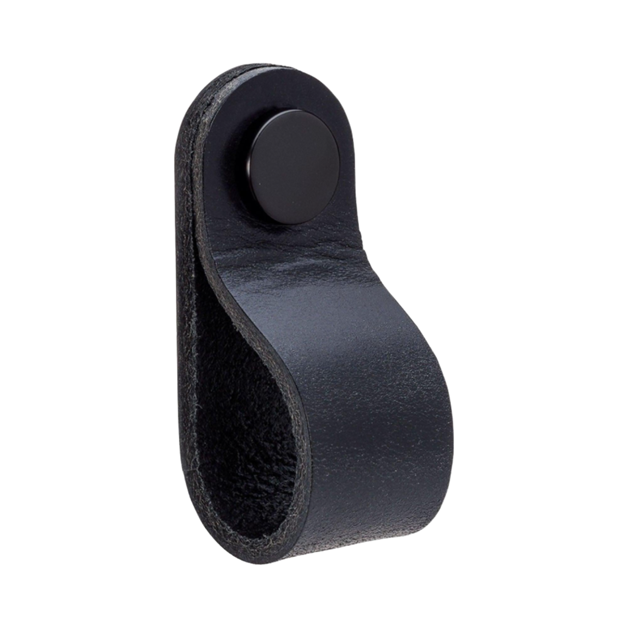 Knob Loop | Round | 6.5cm | Black Leather