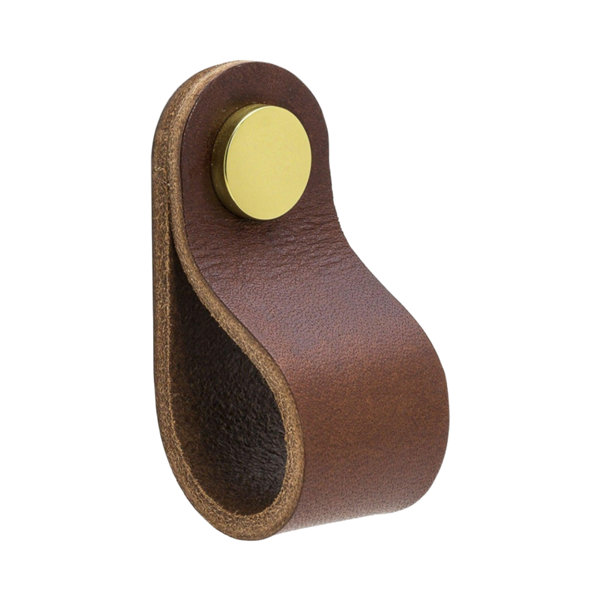 Knob Loop | Round | 6.5cm | Brown Leather